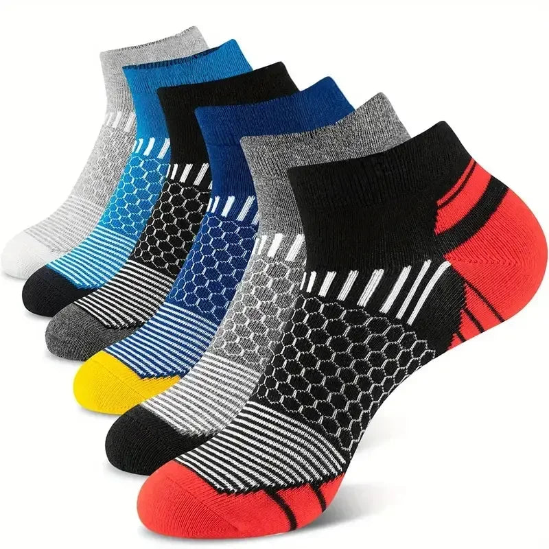 6 pares de meias esportivas masculina cano curto