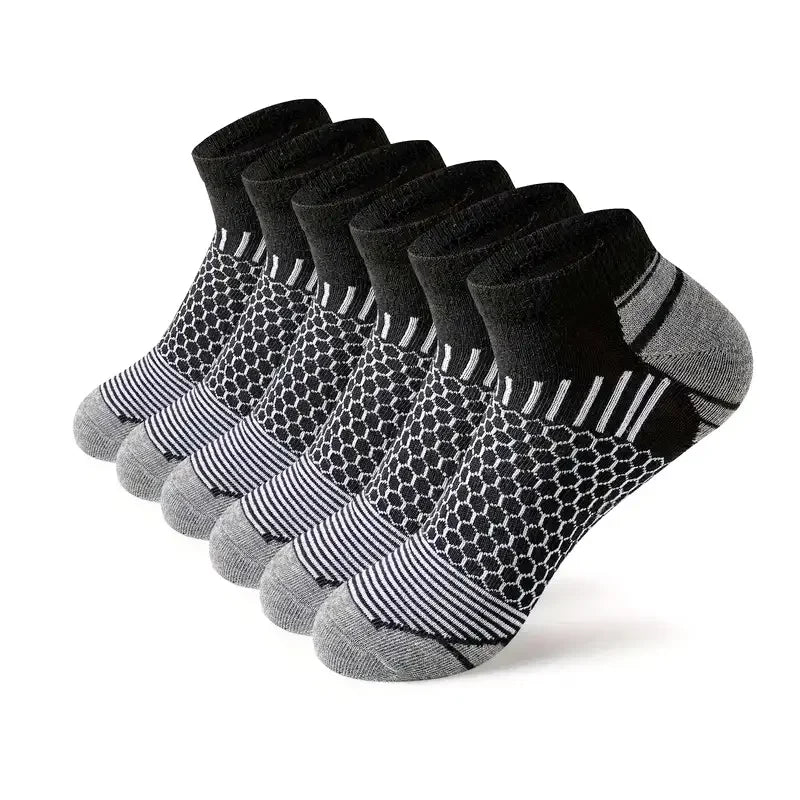 6 pares de meias esportivas masculina cano curto